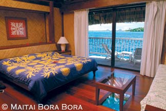 Maitai Polynesia Bora Bora overwater bungalows on the lagoon