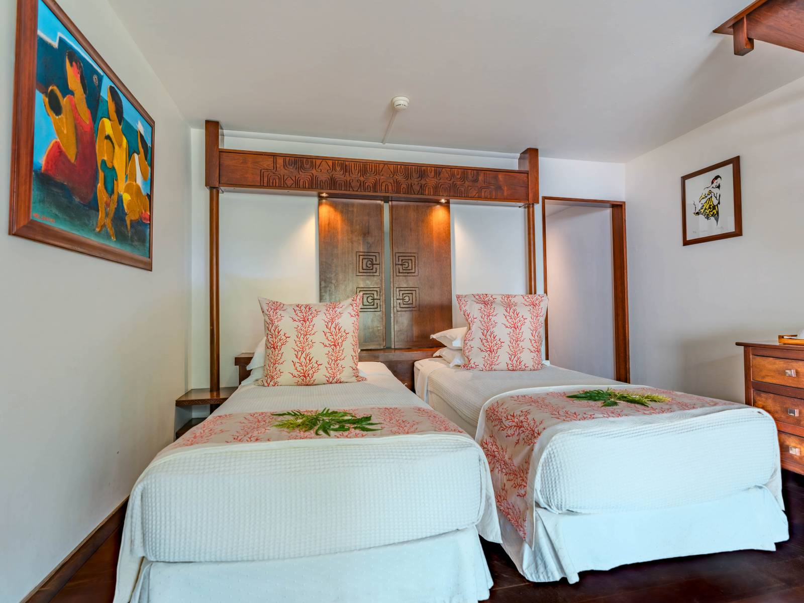 Manava Moorea garden bungalow living area opening to a private terrace
